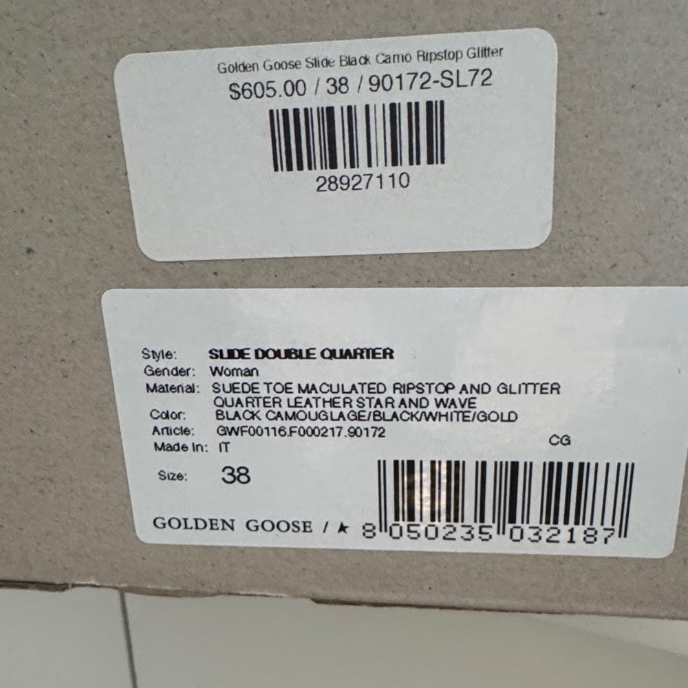 Golden Goose Slide Black Camouflage Glitter Sneakers